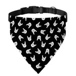 Rock And Roll Hand Sign Pattern Print Over The Collar Dog Bandana