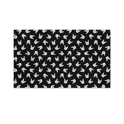 Rock And Roll Hand Sign Pattern Print Polyester Flag