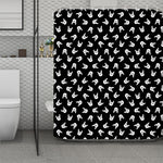 Rock And Roll Hand Sign Pattern Print Polyester Shower Curtain