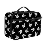 Rock And Roll Hand Sign Pattern Print Portable Lunch Bag