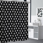 Rock And Roll Hand Sign Pattern Print Premium Shower Curtain