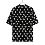 Rock And Roll Hand Sign Pattern Print Rayon Hawaiian Shirt