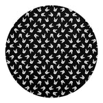 Rock And Roll Hand Sign Pattern Print Round Blanket