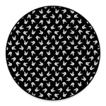 Rock And Roll Hand Sign Pattern Print Round Floor Mat