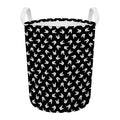 Rock And Roll Hand Sign Pattern Print Round Laundry Basket