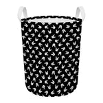 Rock And Roll Hand Sign Pattern Print Round Laundry Basket