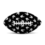 Rock And Roll Hand Sign Pattern Print Rugby Ball
