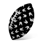 Rock And Roll Hand Sign Pattern Print Rugby Ball
