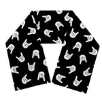 Rock And Roll Hand Sign Pattern Print Scarf