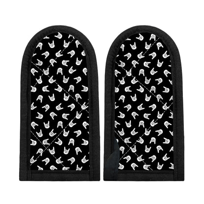 Rock And Roll Hand Sign Pattern Print Skillet Handle Cover