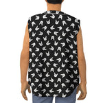 Rock And Roll Hand Sign Pattern Print Sleeveless Baseball Jersey
