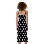 Rock And Roll Hand Sign Pattern Print Slim Fit Midi Cami Dress