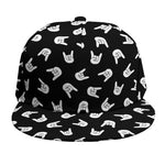 Rock And Roll Hand Sign Pattern Print Snapback Cap