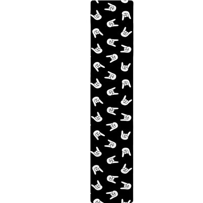 Rock And Roll Hand Sign Pattern Print Table Runner