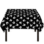 Rock And Roll Hand Sign Pattern Print Tablecloth