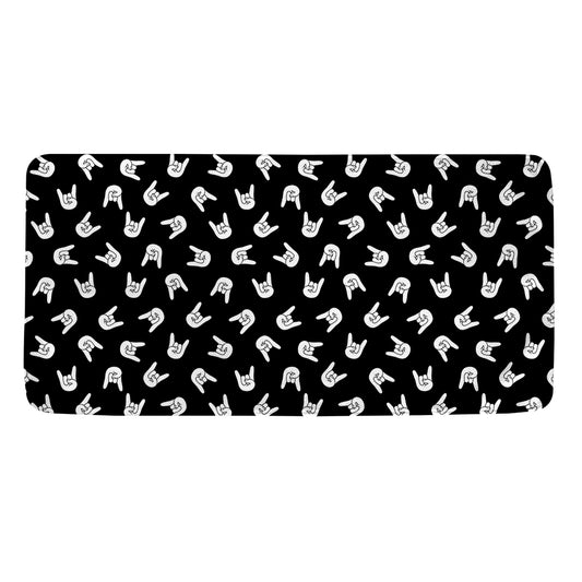 Rock And Roll Hand Sign Pattern Print Towel