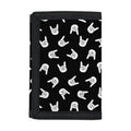 Rock And Roll Hand Sign Pattern Print Trifold Wallet