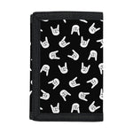 Rock And Roll Hand Sign Pattern Print Trifold Wallet