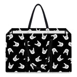 Rock And Roll Hand Sign Pattern Print Utility Tote Bag