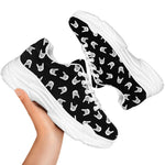 Rock And Roll Hand Sign Pattern Print White Chunky Shoes