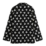 Rock And Roll Hand Sign Pattern Print Women's Blazer