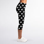 Rock And Roll Hand Sign Pattern Print Women's Capri Leggings