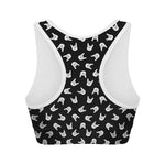 Rock And Roll Hand Sign Pattern Print Women's Sports Bra
