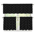 Rock And Roll Hand Symbol Pattern Print 3 Piece Kitchen Curtains