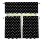 Rock And Roll Hand Symbol Pattern Print 3 Piece Kitchen Curtains