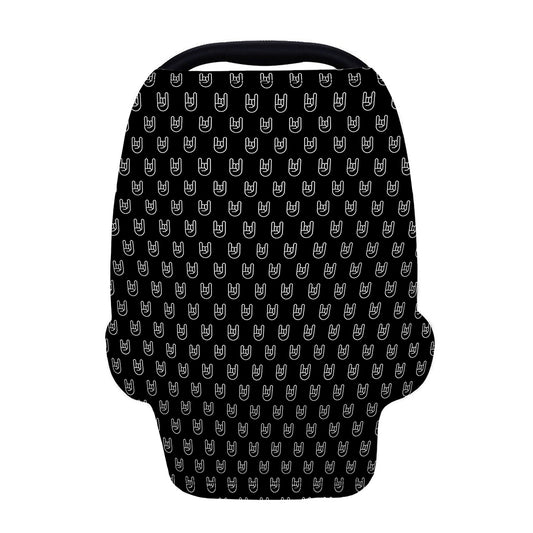 Rock And Roll Hand Symbol Pattern Print Baby Seat Cover