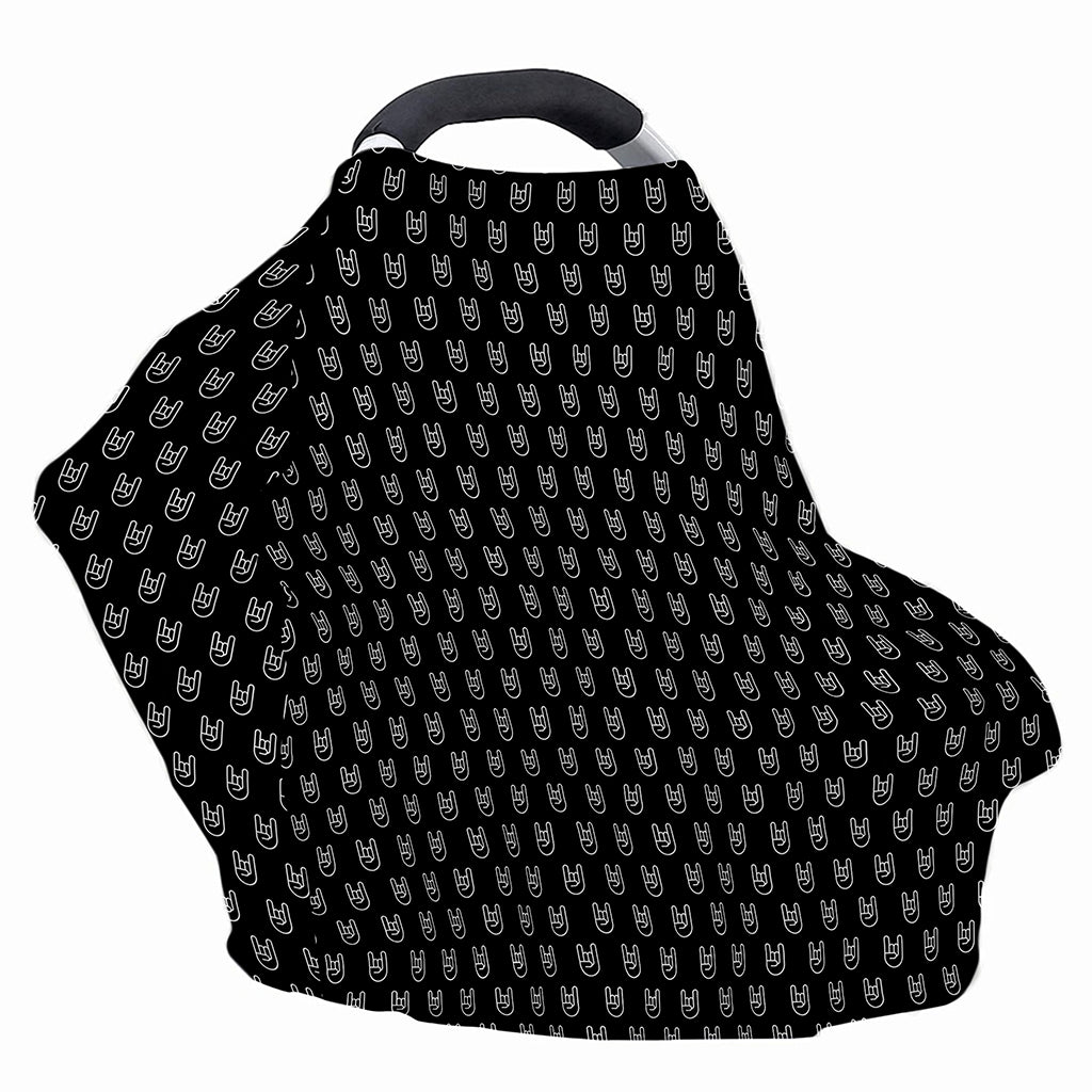 Rock And Roll Hand Symbol Pattern Print Baby Seat Cover