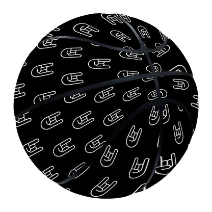 Rock And Roll Hand Symbol Pattern Print Basketball