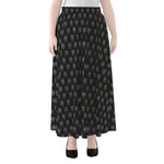 Rock And Roll Hand Symbol Pattern Print Chiffon Maxi Skirt