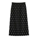 Rock And Roll Hand Symbol Pattern Print Cotton Front Slit Maxi Skirt