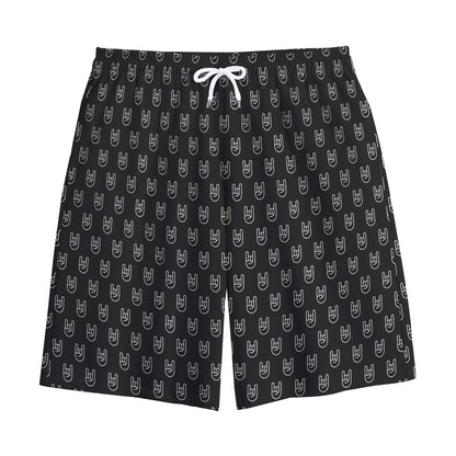 Rock And Roll Hand Symbol Pattern Print Cotton Shorts