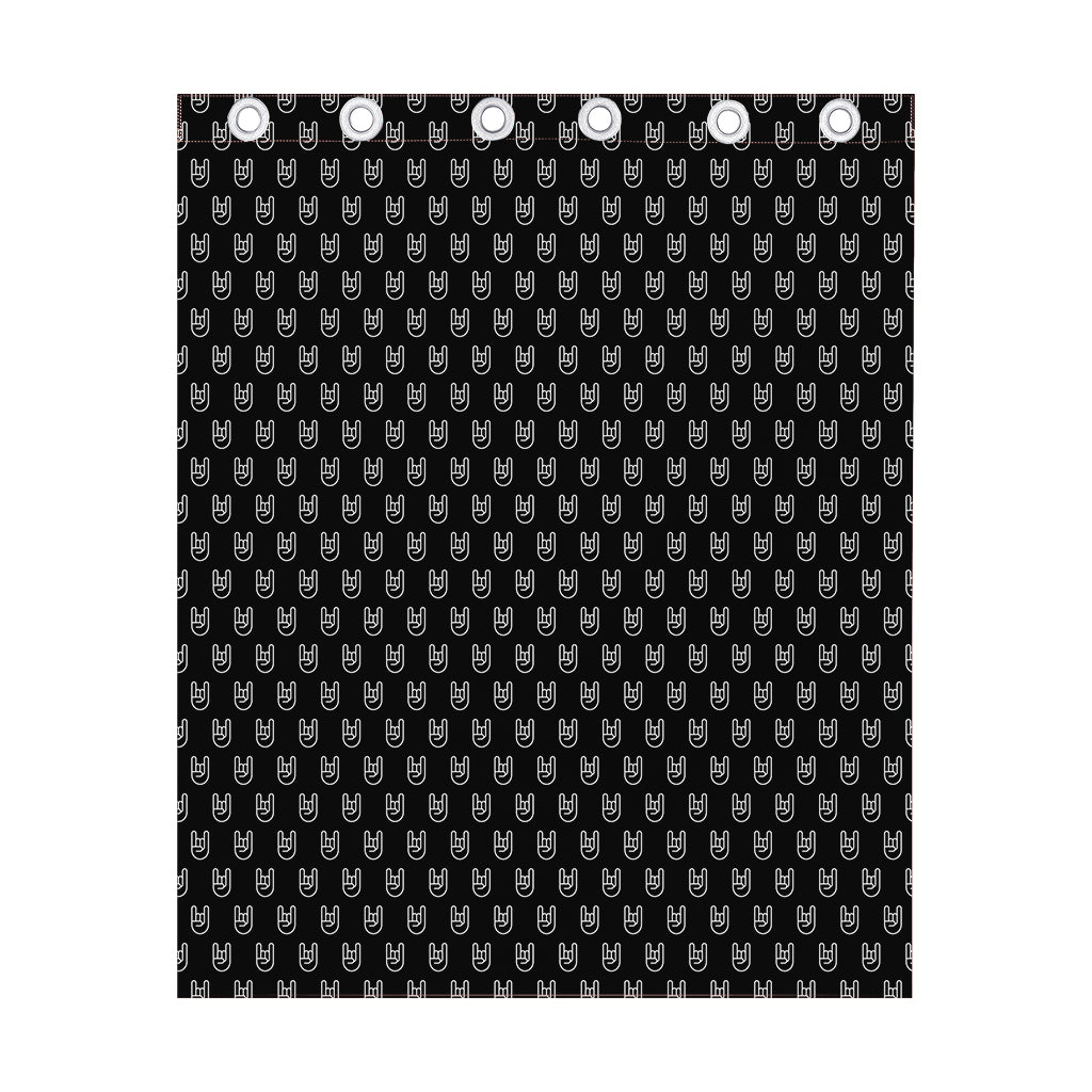 Rock And Roll Hand Symbol Pattern Print Curtain