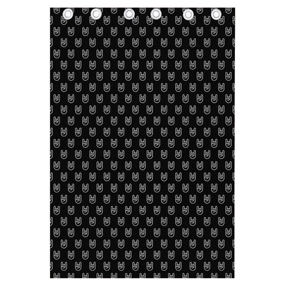 Rock And Roll Hand Symbol Pattern Print Curtain