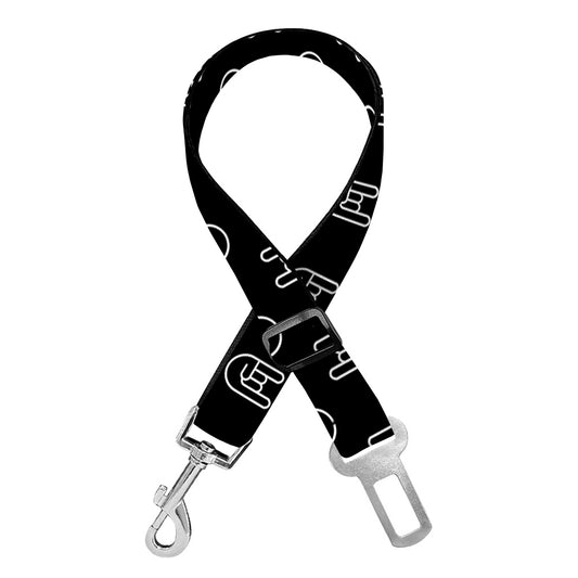 Rock And Roll Hand Symbol Pattern Print Dog Seat Belt