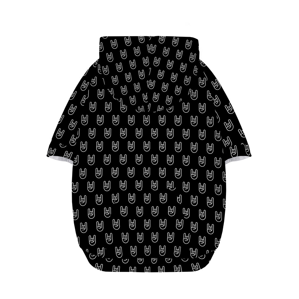 Rock And Roll Hand Symbol Pattern Print Dog Zip Up Hoodie