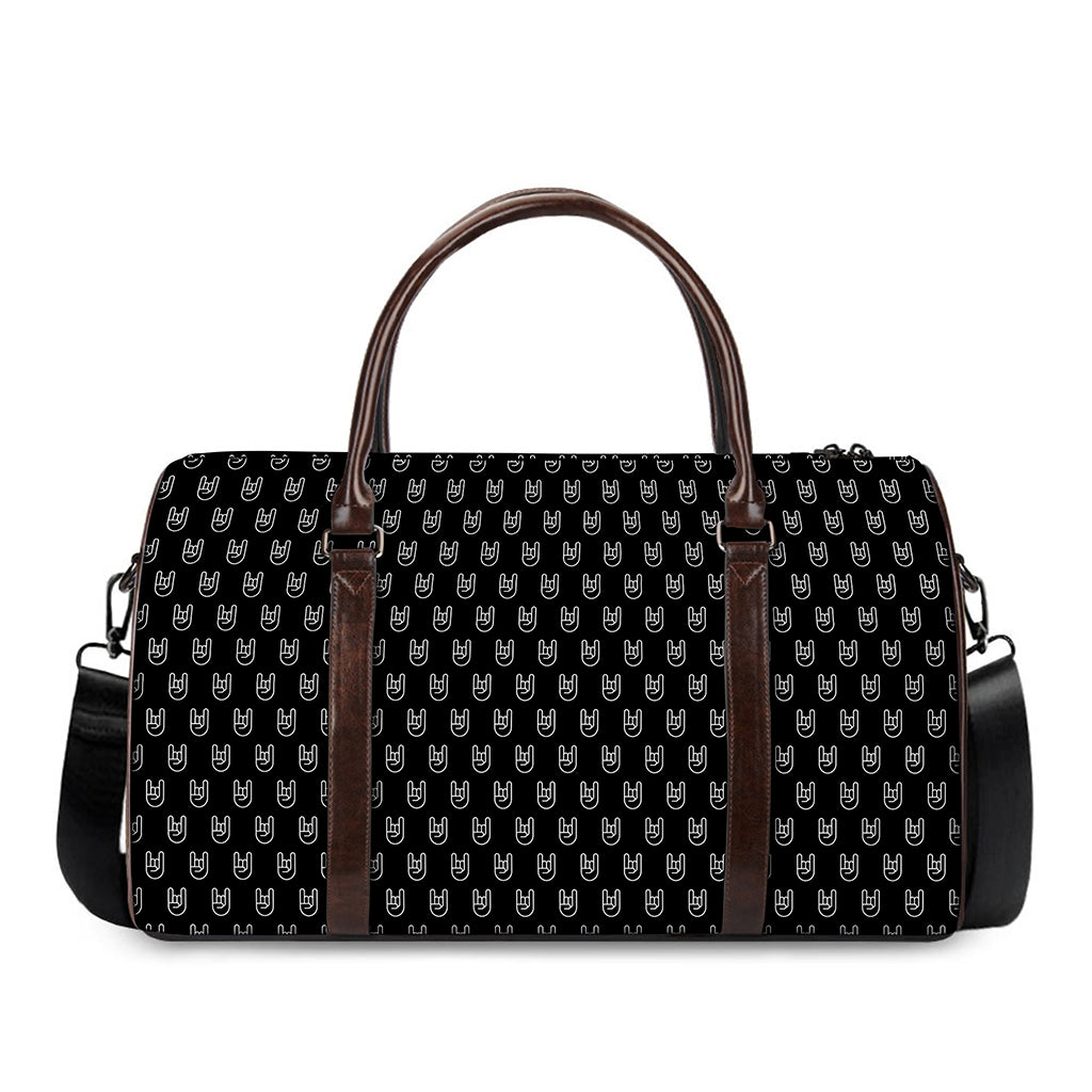 Rock And Roll Hand Symbol Pattern Print Duffle Bag