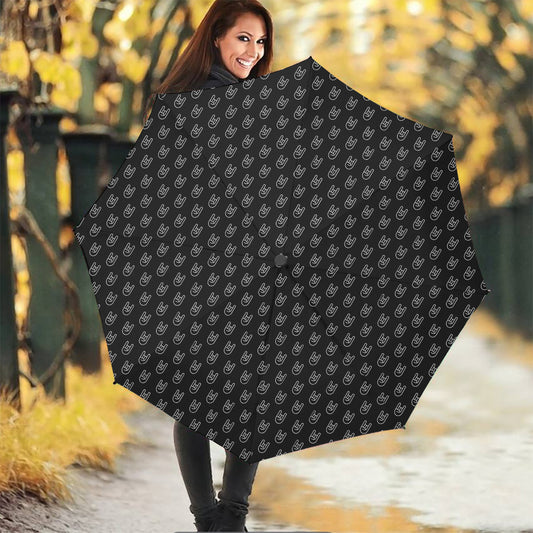 Rock And Roll Hand Symbol Pattern Print Foldable Umbrella