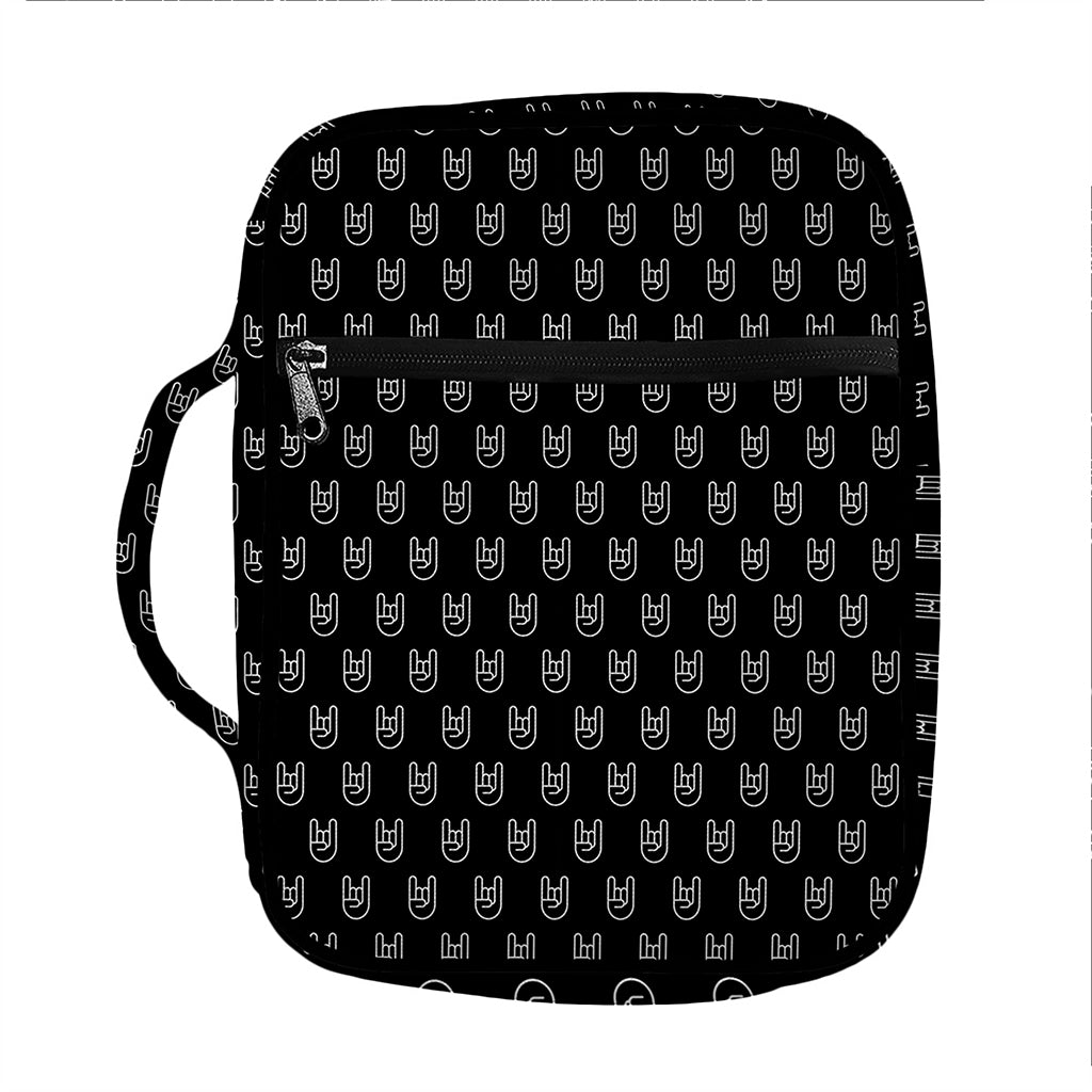 Rock And Roll Hand Symbol Pattern Print Front Pocket Bible Bag
