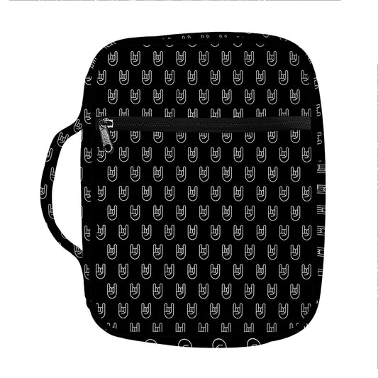 Rock And Roll Hand Symbol Pattern Print Front Pocket Bible Bag