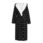 Rock And Roll Hand Symbol Pattern Print Hooded Bathrobe