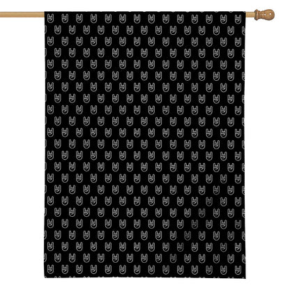 Rock And Roll Hand Symbol Pattern Print House Flag