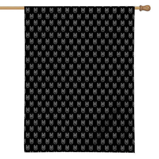 Rock And Roll Hand Symbol Pattern Print House Flag