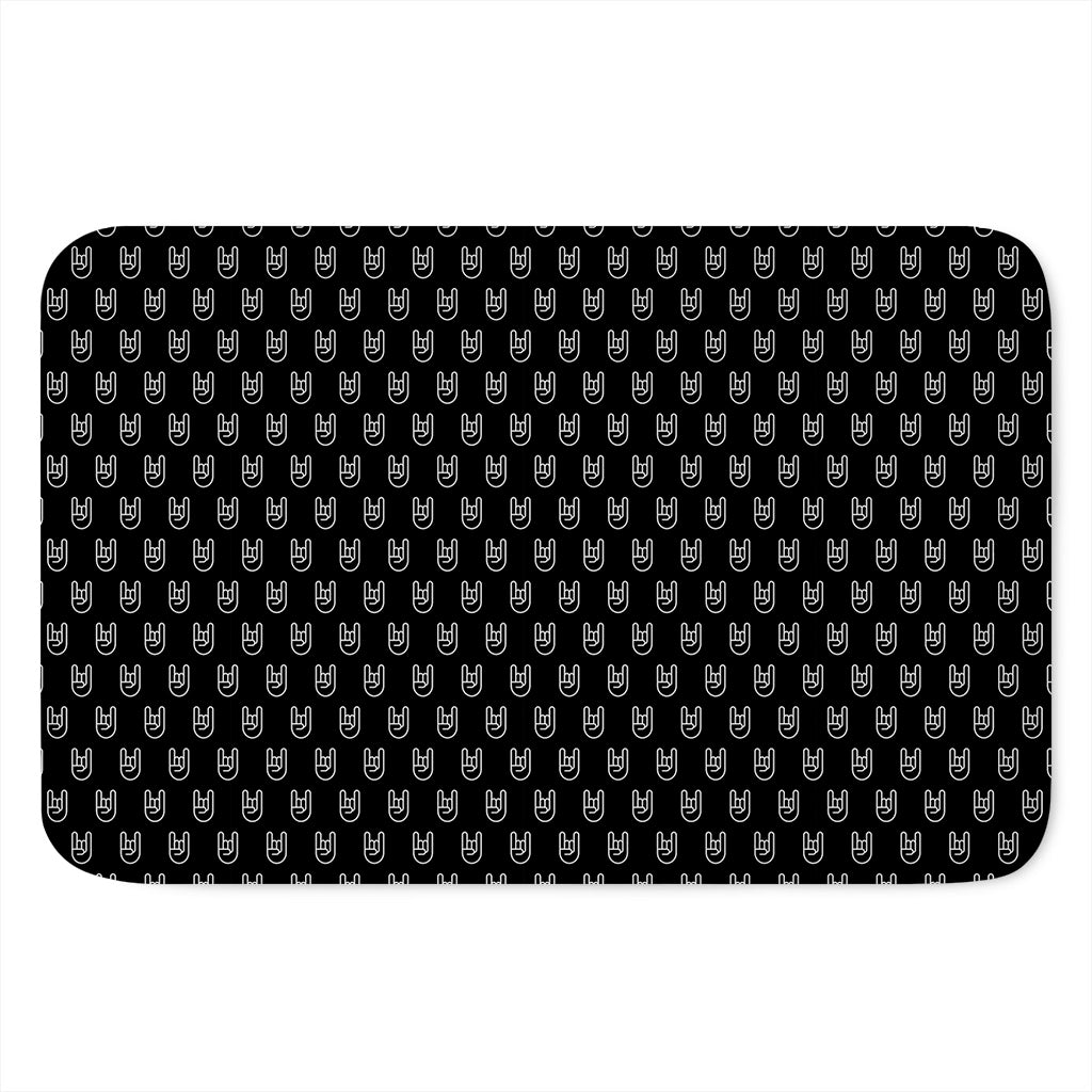 Rock And Roll Hand Symbol Pattern Print Indoor Door Mat