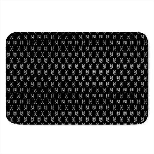 Rock And Roll Hand Symbol Pattern Print Indoor Door Mat