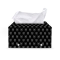 Rock And Roll Hand Symbol Pattern Print Leather Tissue Box Cover