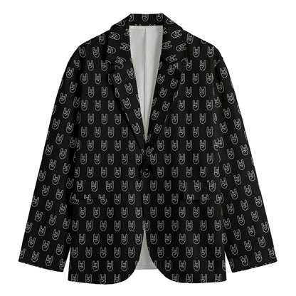 Rock And Roll Hand Symbol Pattern Print Men's Blazer